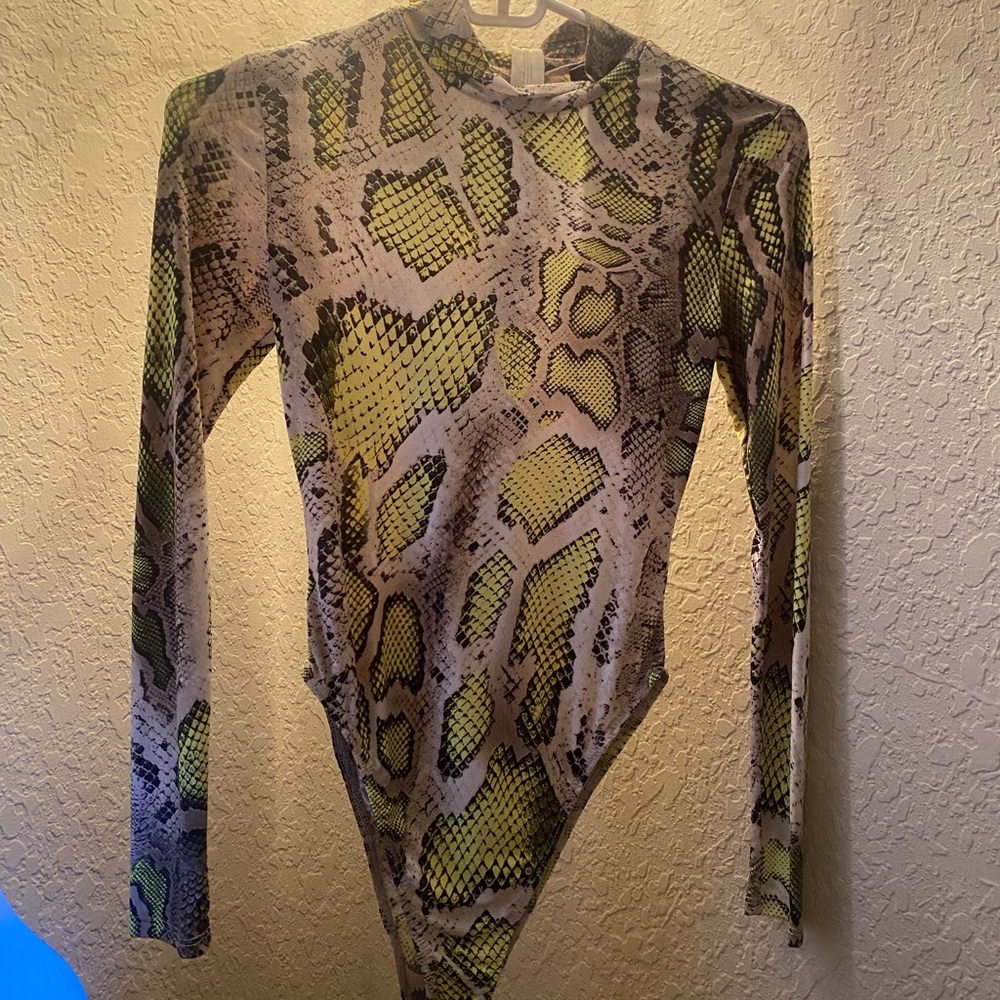 Snake print body suit